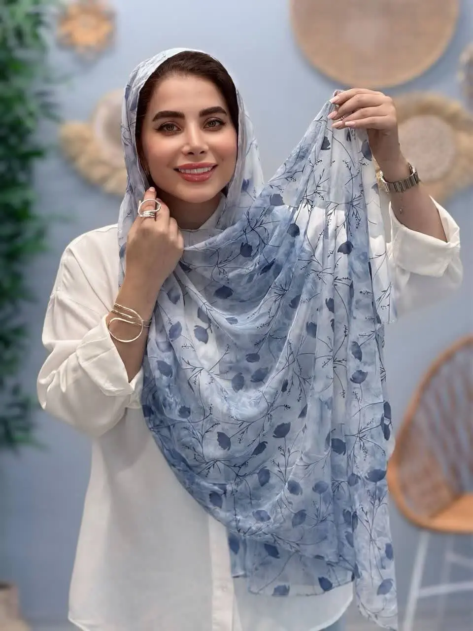 3457-شال حریر مخملی